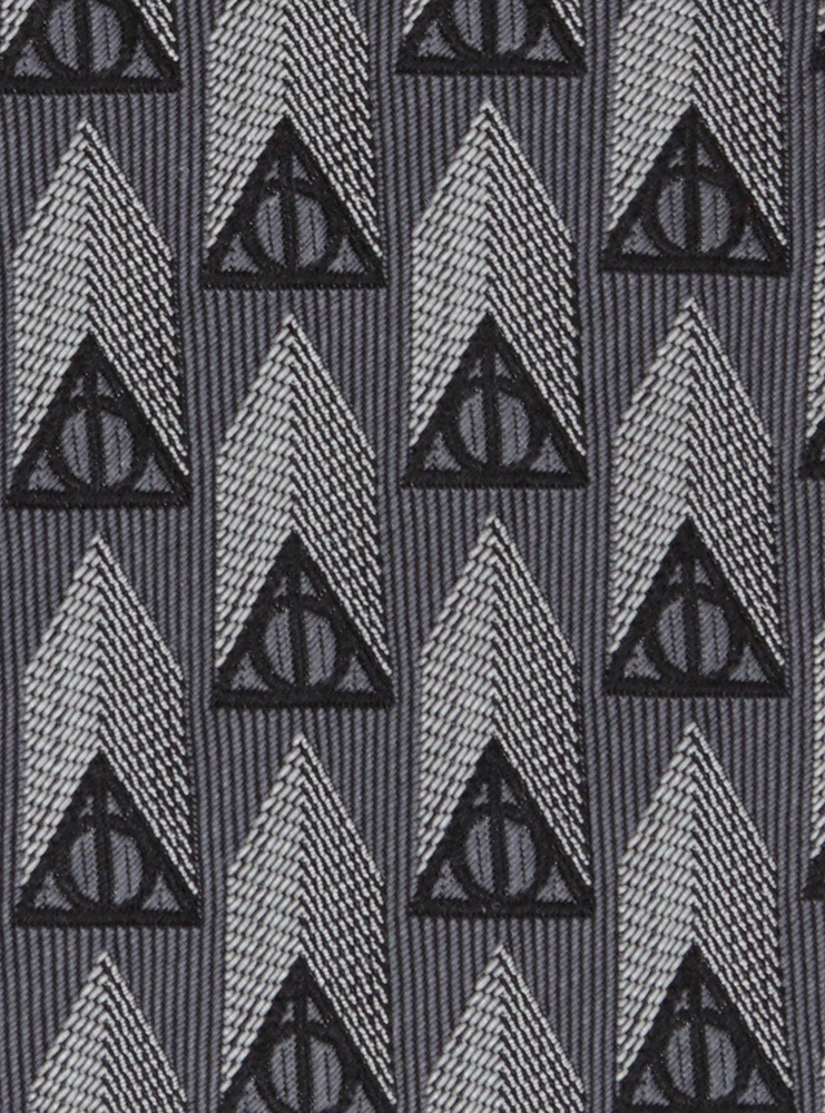 Harry Potter Deathly Hallows Gray Silk Tie