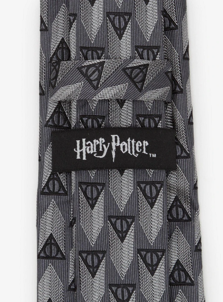 Harry Potter Deathly Hallows Gray Silk Tie