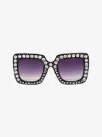 Black Oversized CZ Sunglasses