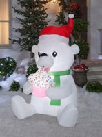 Nom Nom Polar Bear Cupcake Holiday Animated Inflatable Décor