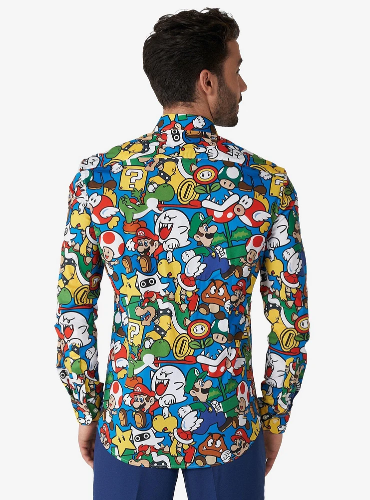 Opposuits Men's Super Mario Bros. Button-Up Shirt