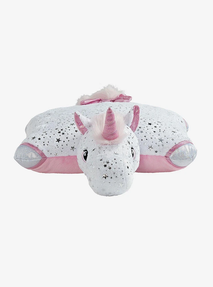 Glittery White Unicorn Pillow Pets Plush Toy