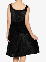 Black Leopard Velvet Dress