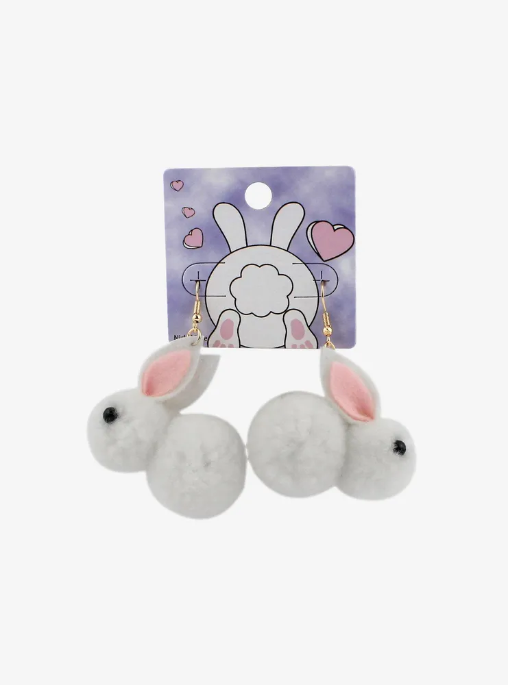 Fuzzy Bunny Drop Earrings