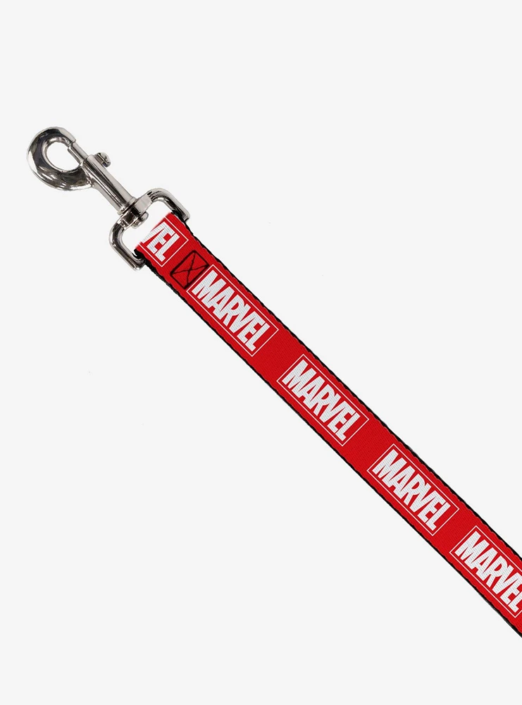 Marvel Red Brick Logo Red White Dog Leash