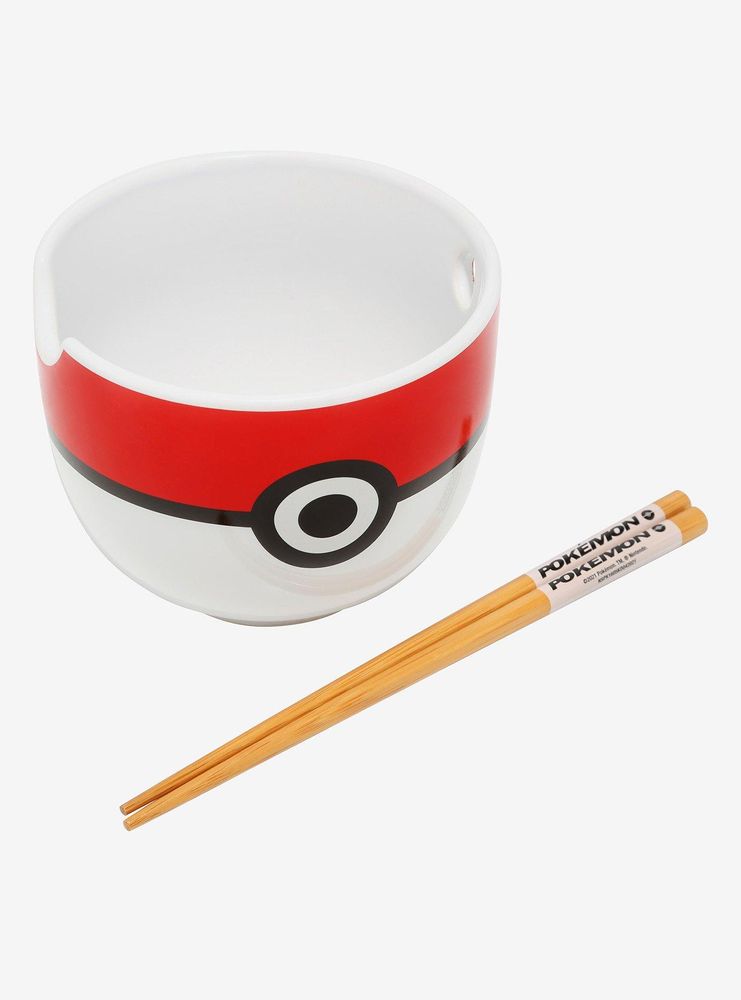 Pokémon Pokéball Ramen Bowl with Chopsticks