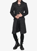 Black Brocade Mens Coat