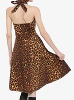 Leopard Print Halter Retro Dress