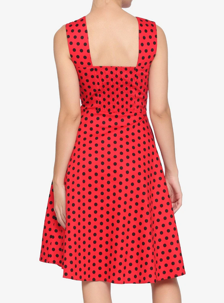 Red & Black Polka Dot Dress