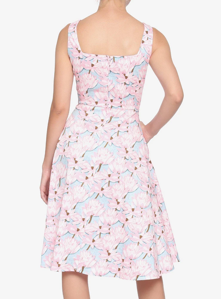 Pink Floral Retro Dress