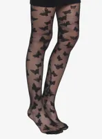 Flocked Butterfly Tights