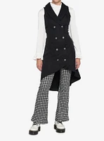 Waist Coat Button Dress Black