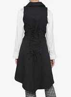 Waist Coat Button Dress Black