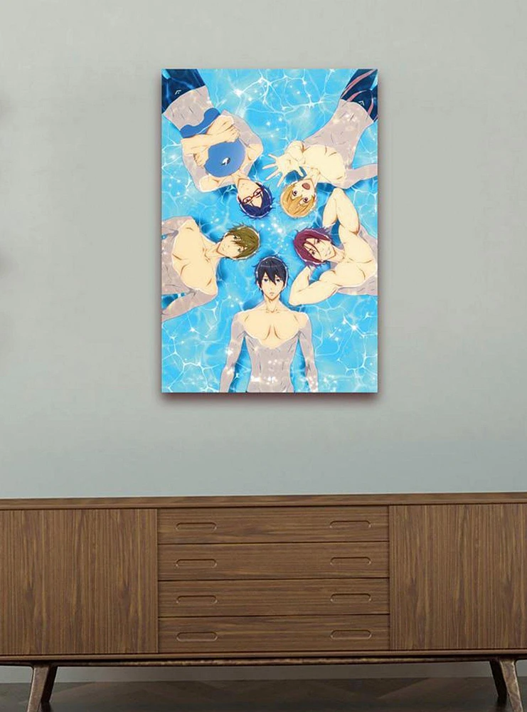 Free! Iwatobi Swim Club Floating Around Canvas Wall Art