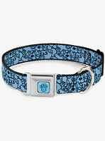 Blues Clues Blue Scattered Seatbelt Dog Collar
