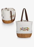 Star Wars The Mandalorian The Child Canvas Willow Basket Tote Beige