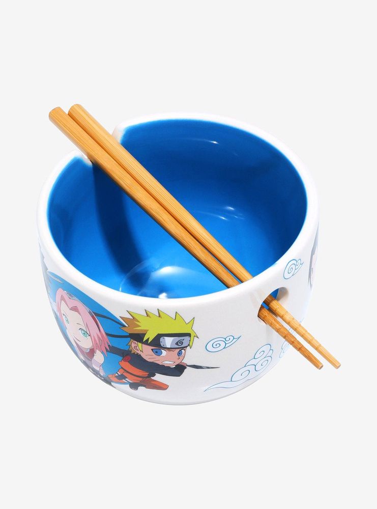 Naruto Shippuden Chibi Team 7 Ramen Bowl with Chopsticks