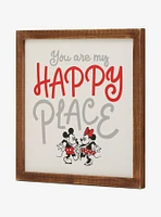 Disney Mickey Mouse Mickey & Minnie Happy Place Wood Framed Wall Decor