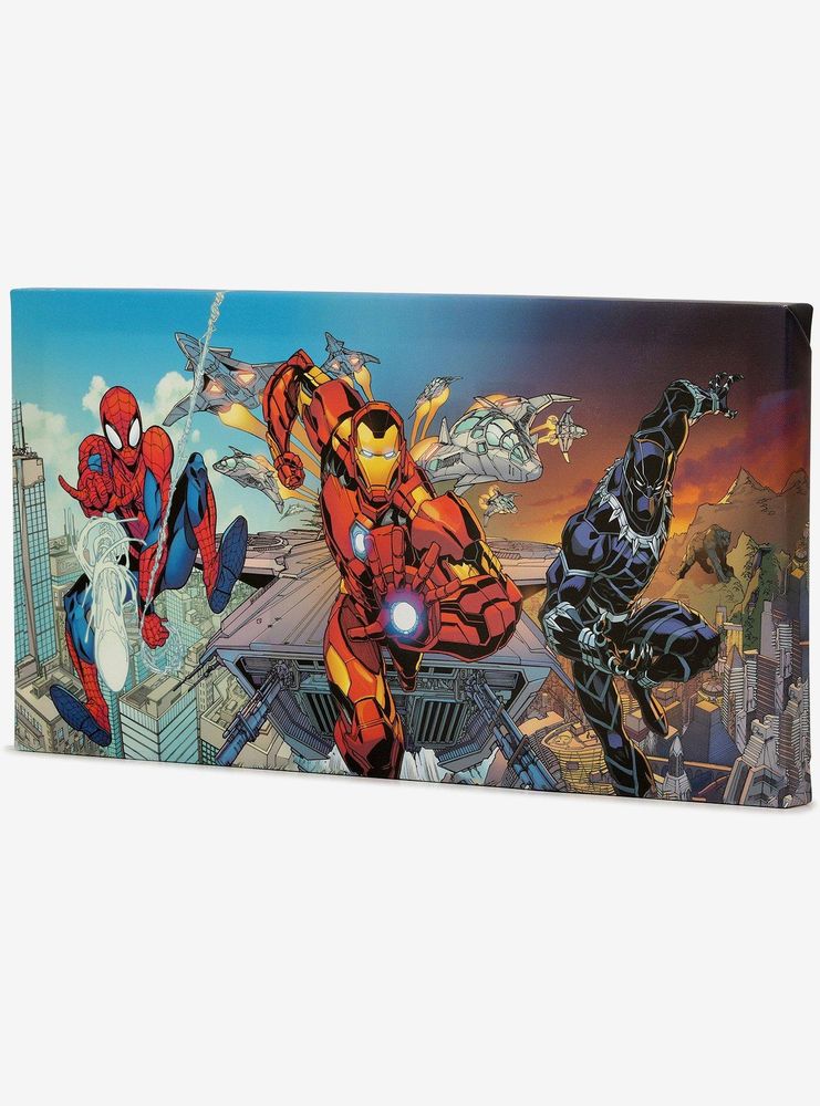 Marvel Spider-Man, Iron Man, Black Panther Canvas Wall Decor