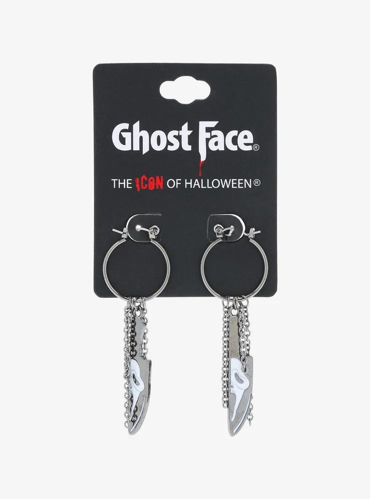 Scream Ghost Face Knife Drop Earrings