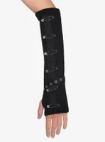 Black Grommet & Safety Pin Arm Warmers
