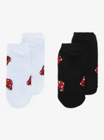 Black & White Mushroom No-Show Socks 2 Pair