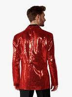 Red Sequin Party Blazer