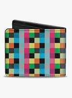 Checker Print Bifold Wallet Bright Pastel