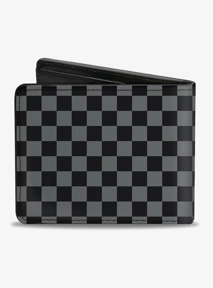 Checker Print Bifold Wallet