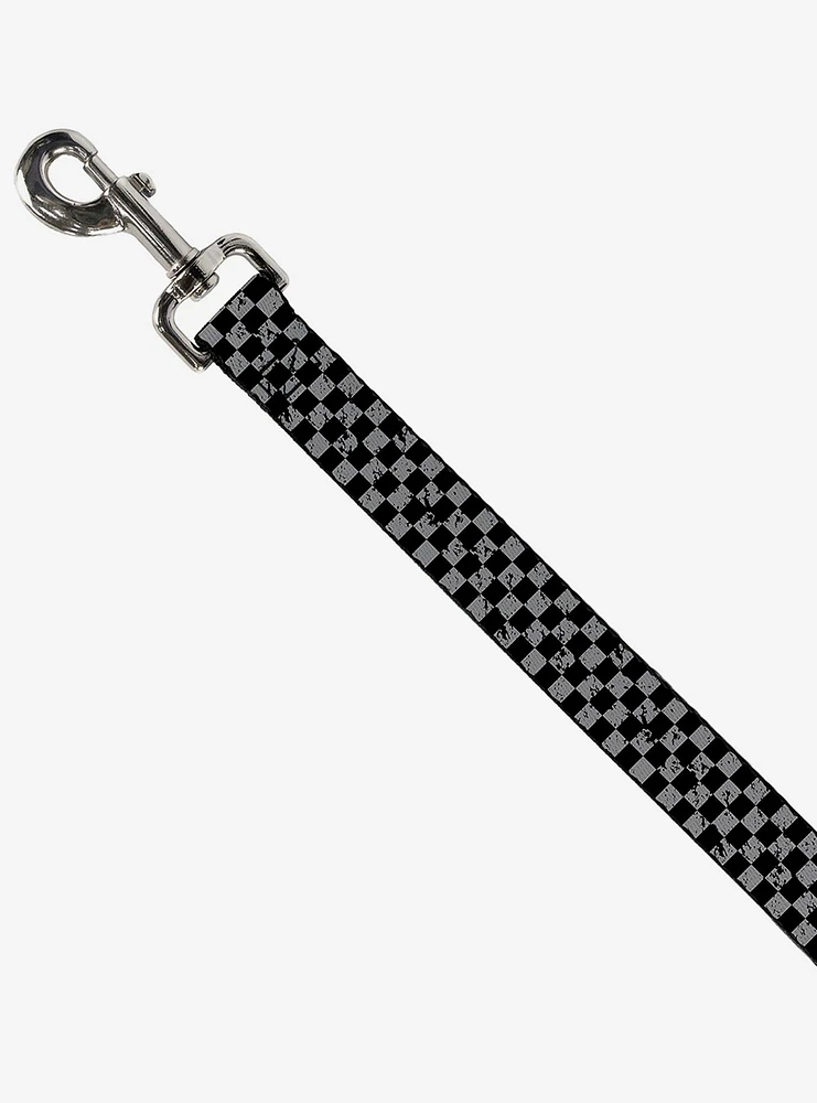 Distressed Checker Print Dog Leash