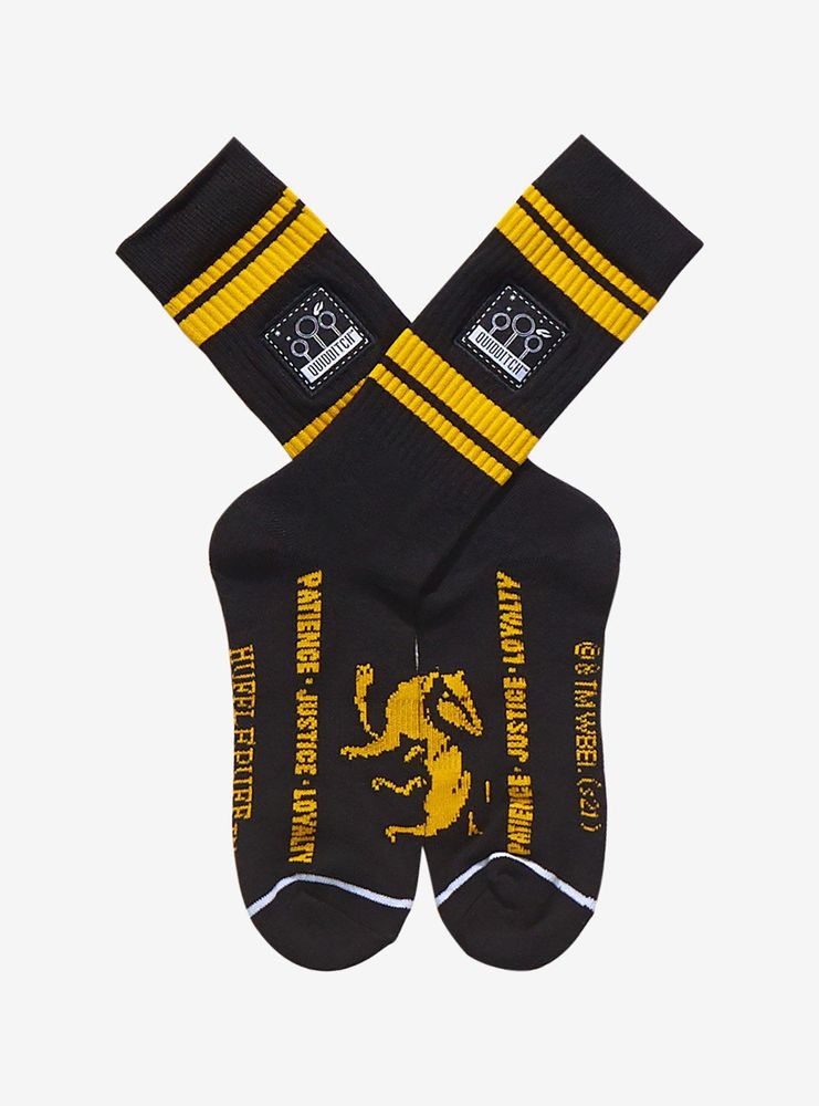 Harry Potter Hufflepuff Quidditch Crew Socks - BoxLunch Exclusive