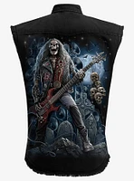 Grim Rocker Sleeveless Woven Button-Up