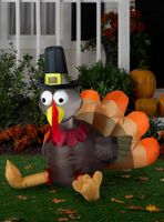 Thanksgiving Pilgrim Turkey Inflatable Décor Small