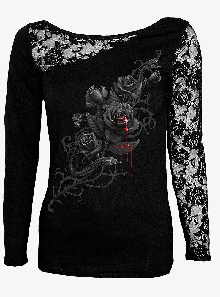 Fatal Attraction Lace Detail Longsleeve Top