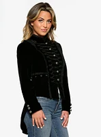 Black Velvet Tailed Jacket