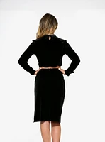 Black Velvet Top & Skirt Set