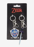 Nintendo The Legend of Zelda Hylian Shield & Master Sword Keychain Set - BoxLunch Exclusive