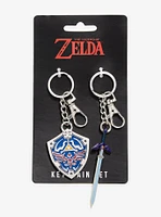 Nintendo The Legend of Zelda Hylian Shield & Master Sword Keychain Set - BoxLunch Exclusive