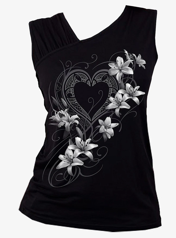 Pure Of Heart Gathered Shoulder Sleeveless Top