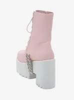 Pink Drop Chain Platform Boots