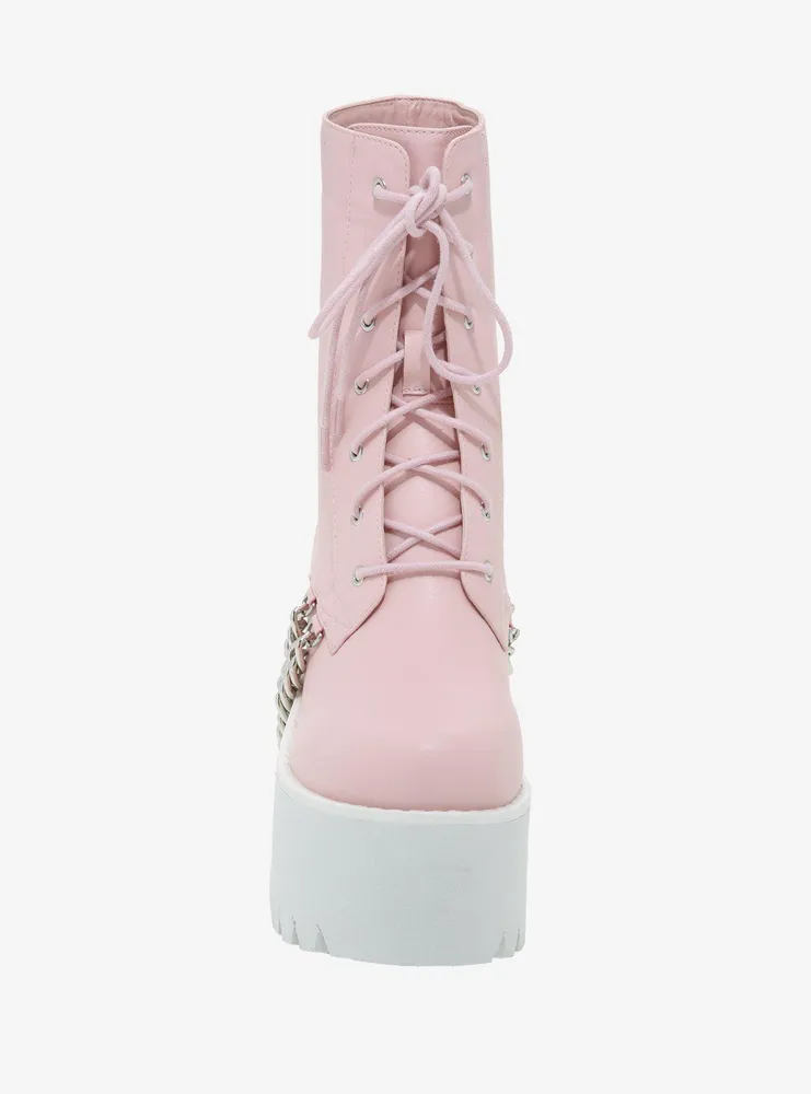 Pink Drop Chain Platform Boots