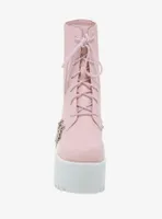 Pink Drop Chain Platform Boots