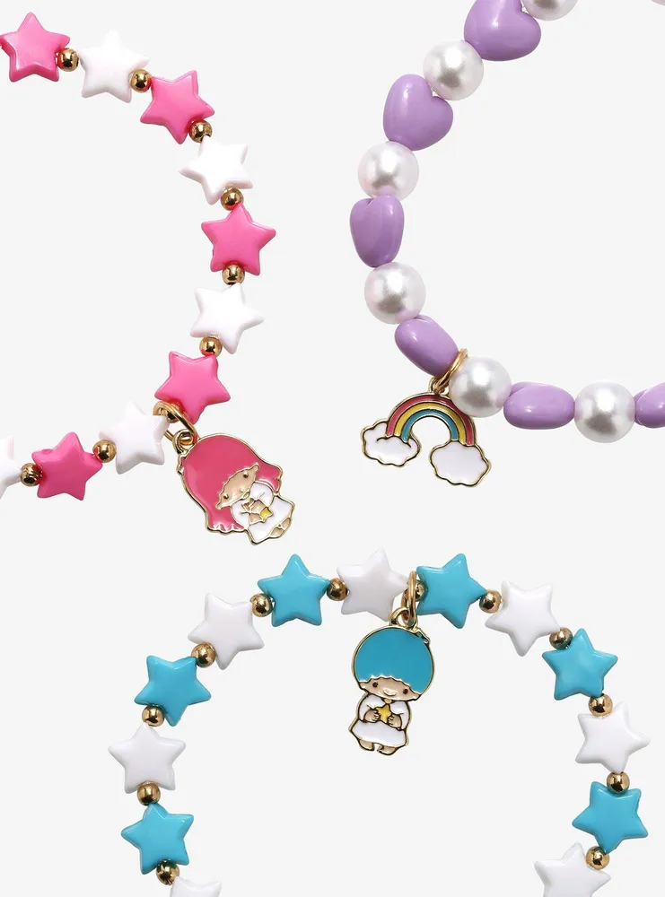 Little Twin Stars Rainbow Beaded Bracelet Set