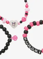 Kuromi Heart Beaded Bracelet Set