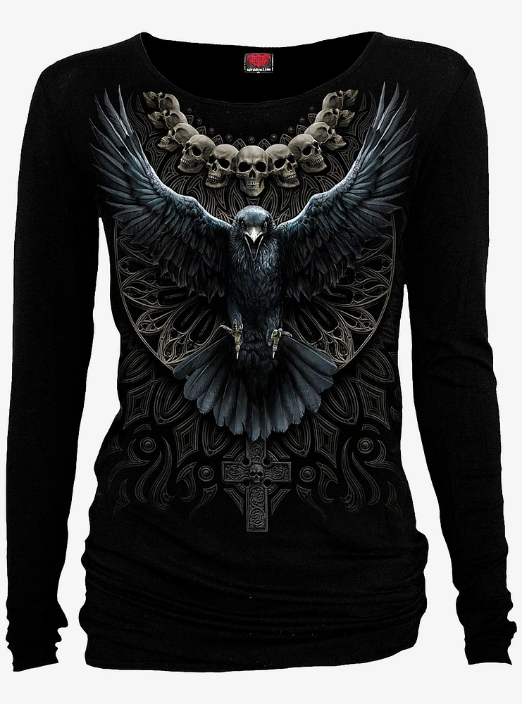 Raven Skull Long-Sleeve