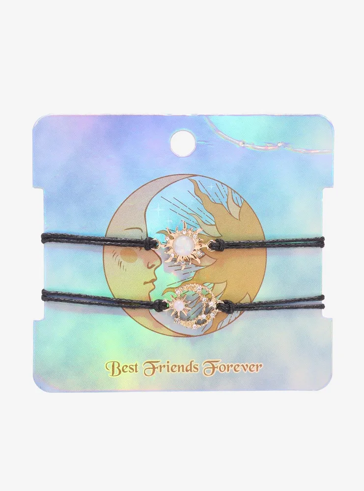 Sun & Moon Opalescent Best Friend Cord Bracelet Set
