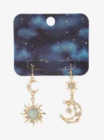 Celestial Opal Mismatch Drop Earrings