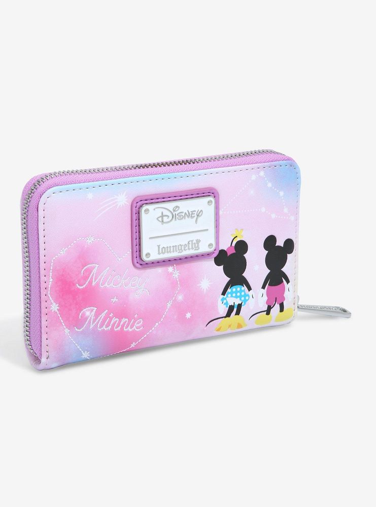 Loungefly Disney Minnie & Mickey Mouse Constellation Small Zip Wallet - BoxLunch Exclusive