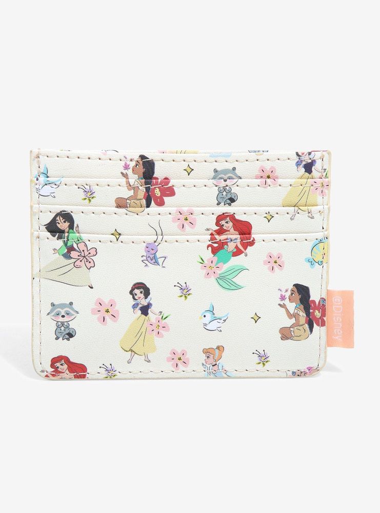 Loungefly Disney Princess Chibi Princesses & Friends Allover Print Cardholder - BoxLunch Exclusive 