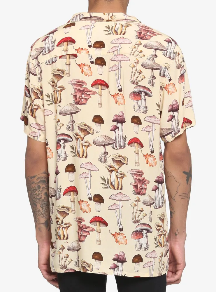 Mushroom Woven Button-Up